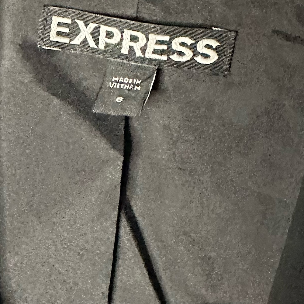 Express Deep Lapel Open Front Black Blazer | Size 8 - Picture 11 of 15